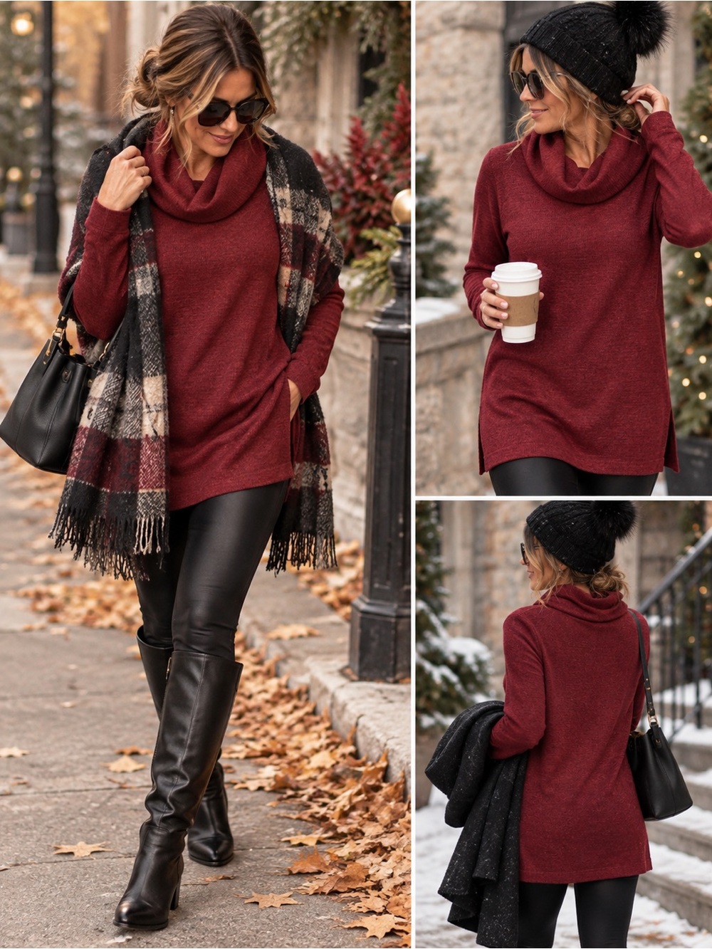 Cozy Women's Red Turtleneck Sweater